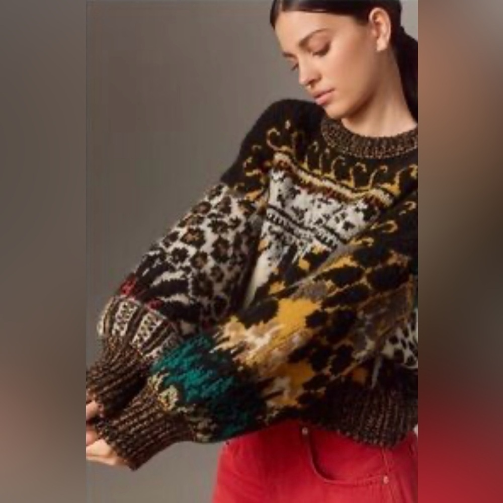 Anthropologie x Pilcro Relaxed Crew-Neck Sweater Size XS NWT - Picture 2 of 15